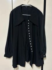 A.P.C. アーペーセー フリルカラー 長袖ブラウス ブラック 34 - メルカリ