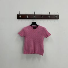 Y8759】.Ralph Lauren 半袖ニット サイズL ピンク - メルカリ