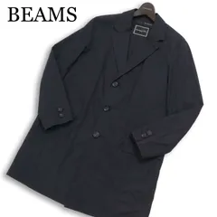 International Gallery BEAMS × PER BACCO ビームス ペルバッコ 通年★ コットン チェスター コート Sz.46 メンズ ネイビーのサムネイル