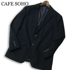 CAFE SOHO カフェソーホー 春夏★ 背抜き アンコン テーラード ジャケット Sz.AB4 メンズ 紺 ネイビー