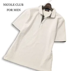 24SS★ NICOLE CLUB FOR MEN ニコルクラブ フォーメン 半袖 ブライトタック バイアス スキッパー ポロシャツ Sz.50 メンズのサムネイル