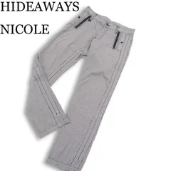 HIDEAWAYS NICOLE ハイダウェイ ニコル 通年★ ストレッチ 千鳥格子 ジップ ストレート パンツ Sz.46 メンズのサムネイル