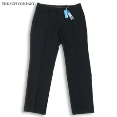 【新品 未使用】 THE SUIT COMPANY スーツカンパニー 春夏★ COOL BIZ ストライプ スラックス パンツ Sz.M メンズ ネイビー