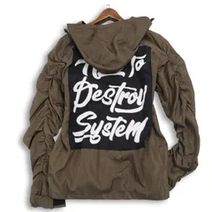 growth in the attic インジアティック 通年★ バックプリント シャーリング ジップ パーカー Sz.L メンズのサムネイル