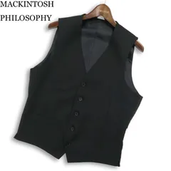 MACKINTOSH PHILOSOPHY マッキントッシュ フィロソフィー TROTTER 通年★ 切替 ベスト ジレ Sz.36 メンズ 黒のサムネイル