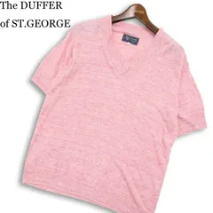The DUFFER of ST.GEORGE ダファー オブ セントジョージ 麻100％ リネン★ 半袖 サマー Vネック ニット Tシャツ Sz.M メンズのサムネイル