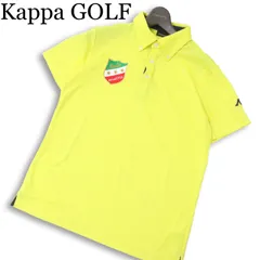 Kappa GOLF カッパ ゴルフ 春夏★ 半袖 ボタンダウン ワッペン ロゴ刺繍 ポロシャツ Sz.M メンズ 黄色