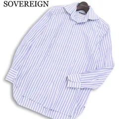 SOVEREIGN ソブリン ユナイテッドアローズ 春夏★ 麻 リネン 長袖 ストライプ シャツ 日本製 Sz.37 メンズのサムネイル