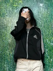 アディダス パフォーマンス ロゴ ロング ジャージ ブラック