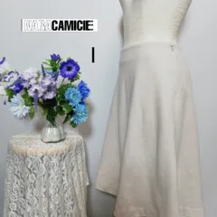 ナラカミーチェ　極上美品　ウール混　フレアスカート　ベージュ色系　Мサイズのサムネイル