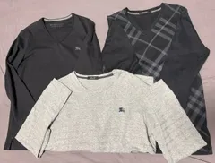 BURBERRY BLACK LABEL 長袖カットソー 3点セット ブラック グレー
