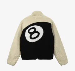 STUSSY 8ボール シェルパ ジャケット ナチュラルのサムネイル