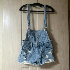 ZARA デニム ショートサロペット ダメージ加工 S 【 USED 】 - メルカリ