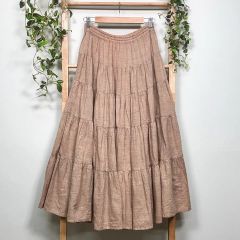 希少 コムデギャルソン ティアードフレア ロングスカート 淡ピンク