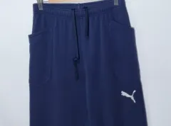 実寸 M (95) PUMA プーマ ネイビー コットン トレーナー トラックパンツ