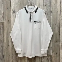 OLD YVES SAINT LAURENT 90s イヴサンローラン ヘビーウェイト 肉厚 厚地 長袖 ポロシャツ メンズ LL サイズのサムネイル