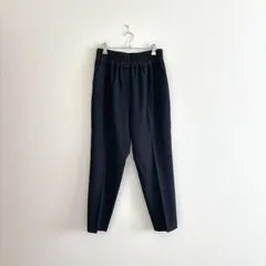 CYCLAS シクラス ウエストゴム　テーパードパンツ スラックス ダークネイビー 紺 38 ストレッチウエスト ポケット4つ センタープレス 美脚シルエット パンツ ボトムス タック テーパード オフィス 通勤 春秋 レディース 美品 古着 [D311]