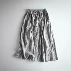 nest Robe ネストローブ / リネン100% フレア ギャザー ロングスカート / レディース フリーサイズ扱い / ヘザーグレー / 日本製 / ウエストゴム / ボトムのサムネイル