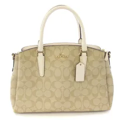 コーチ COACH トートバッグ ハンドバッグ ショルダーバッグ 2WAY PVC シグネチャー ベージュ F29683 /TK ■GY