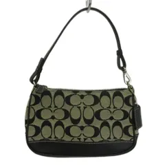 コーチ COACH ハンドバッグ アクセサリーポーチ キャンバス レザー シグネチャー 黒 ブラック 6094 /XZ ■GY13