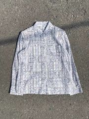 25SS FIR MUM リネン＆コットン・ピンチェック ブルゾンシャツ XS