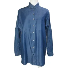 デンハム DENHAM BOATS SHIRTS シャツ シャンブレー 長袖 ドロップショルダー EU XXS 155/76A 青 ブルー /Xのサムネイル