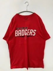 Champion チャンピオン Tシャツ/カットソー L レッド 前面プリント ブランドロゴ ミドル丈 半袖 クルーネック(丸首)