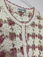 ヴィンテージ ピンク 桜 花柄 ニット カーディガン