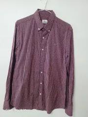 メンズ ラコステ スリムフィット シャツ チェック柄 (ほぼ新品 ストレッチ95%)