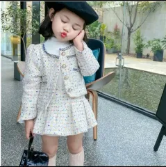 (女の子120サイズ) ツイード風 セットアップ ゲストルック