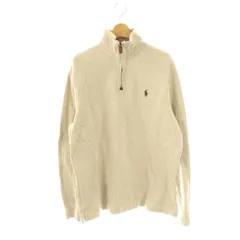 ポロ ラルフローレン POLO RALPH LAUREN トレーナー ハーフジップニット カットソー 長袖 ポニー刺繍 コットン M ベージュ /DO