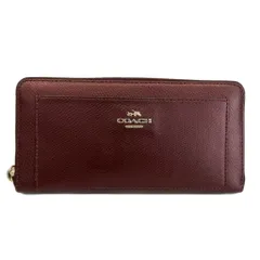 コーチ COACH 長財布 レザー ラウンドファスナー 内側花柄 ロゴ ボルドー F53571 /XZ ■GY13