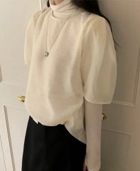完売品uur ove tie-blouse shell-cream - メルカリ