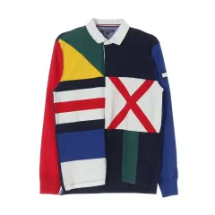 XL トミーヒルフィガー マルチカラー 長袖 PK カラ ポロ Tシャツ