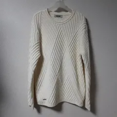 L/バックル 斜めボーダー ニット/1368/トップス