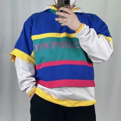 アシックス 90s y2k オールドスクール レイヤード ウォームアップ M 250313