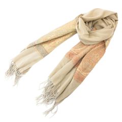 エトロ ETRO ストール シルク混 ペイズリー柄 ベージュ系 /UO □GY62