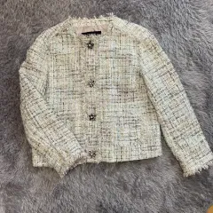 ZARA レディース ツイード ジャケット L