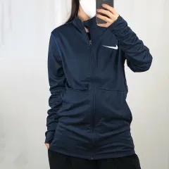 ナイキ ドライフィット ネイビー トレーナー ジャージ S 250223