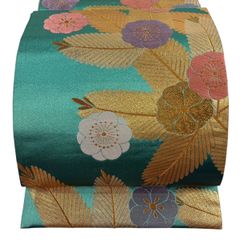 袋帯 正絹 絹 青海波文様 ピンク系 金銀糸 上品 着物帯 - メルカリ