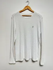ALLSAINTS メンズ ロングスリーブ クルー Tシャツ 白 (S)のサムネイル