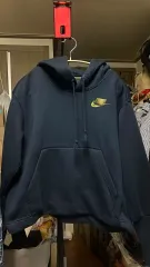 ナイキ クロップド フーデッド スウェット ネイビー (M)