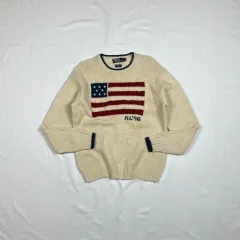 90年代 98年製 ポロ ラルフ ローレン 星条旗 usa flag ニット
