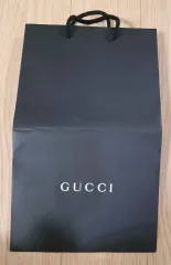 4番 ブランド 紙バッグ グッチ 紙バッグ 中 サイズ 23x38x14 紙バッグ ブラック