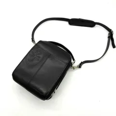 カステルバジャック ショルダーバッグ 縦型 レザー 黒 ブラック シミあり 2室 斜め掛け