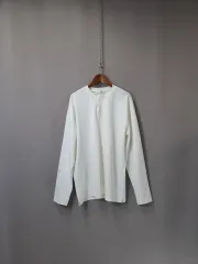 36 5 ネックボタン ストレッチ コットン Tシャツ