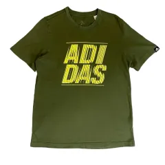アディダス カーキ プリンティング 半袖 Tシャツ S