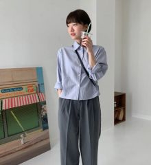 hibiniti ストライプオーバーサイズシャツ（長袖） - メルカリ