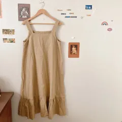 ブラウン サロペットワンピース