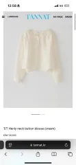 TANNAT T/T ヘンリーネックボタンブラウス (cream)